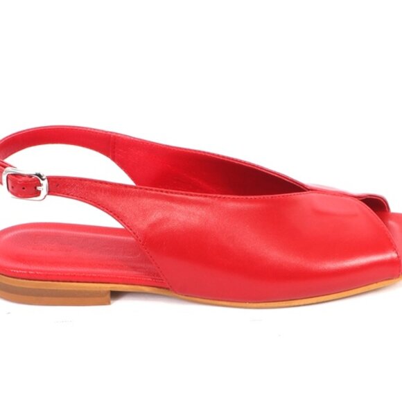 Kapogiro | Shoes | Kapogiro 279 Red Leather Flat Sligback  Kapogiro 2179 Red Leather Flat Sligback Sandals Shoe